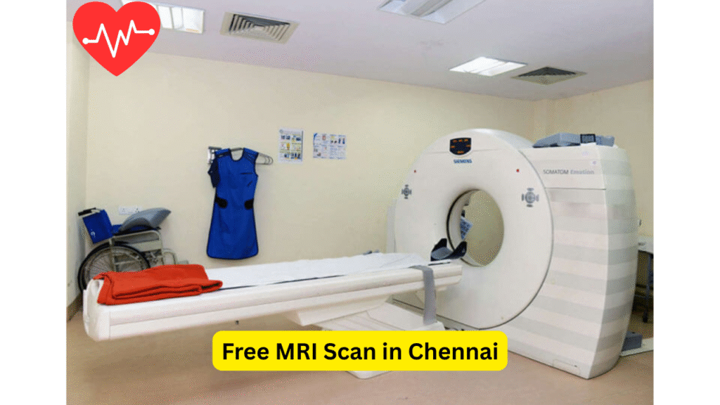 MRI machine setup at a hospital offering Free MRI Scan in Chennai for eligible patients under government and charitable schemes